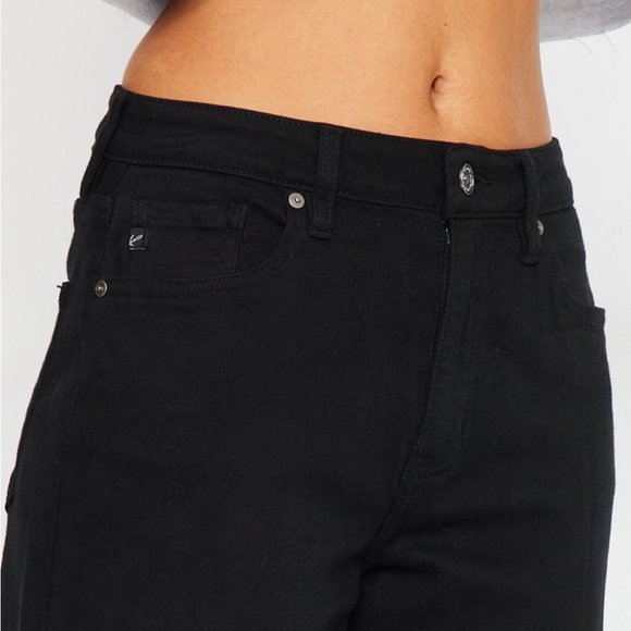 Kan Can Wide Leg Cropped Denim, Black - Picture 3 of 5